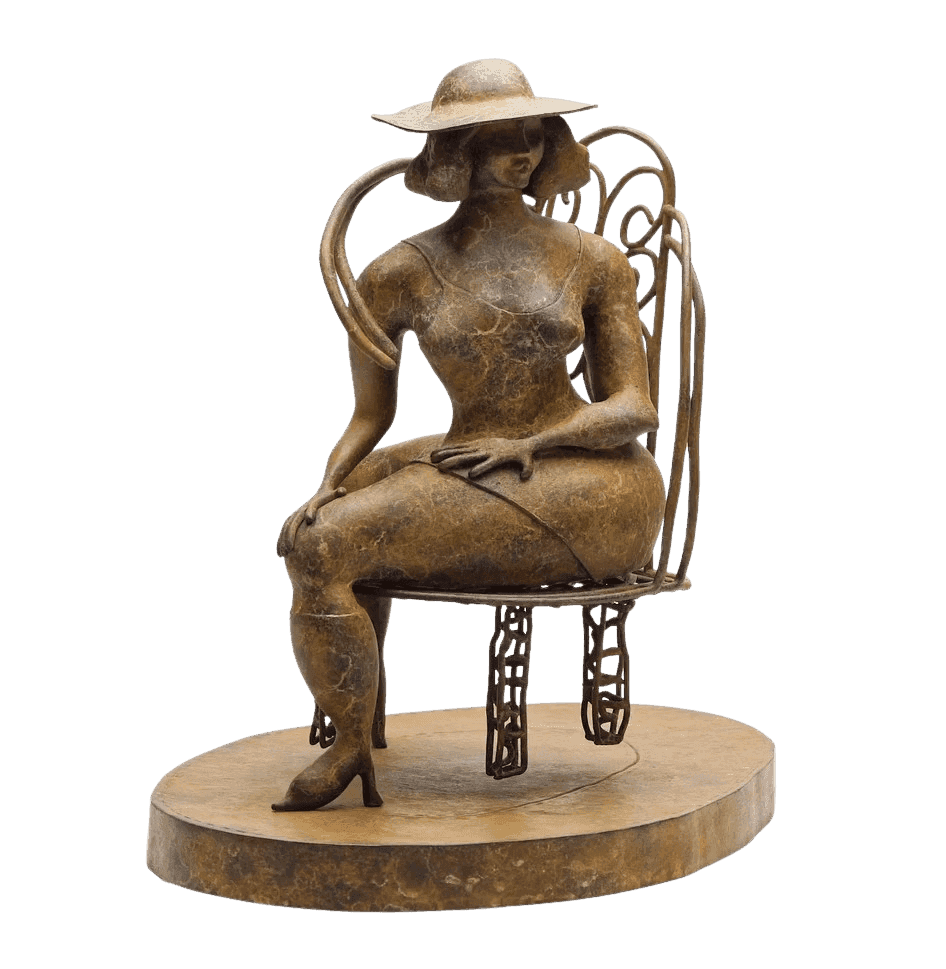 Tschabalala Self, ‘Seated Bronze’, 2022, Sculpture, Cast bronze sculpture with unique Mezcla patina created using iron chloride and copper nitrate, Avante Art, Numbered, Dated