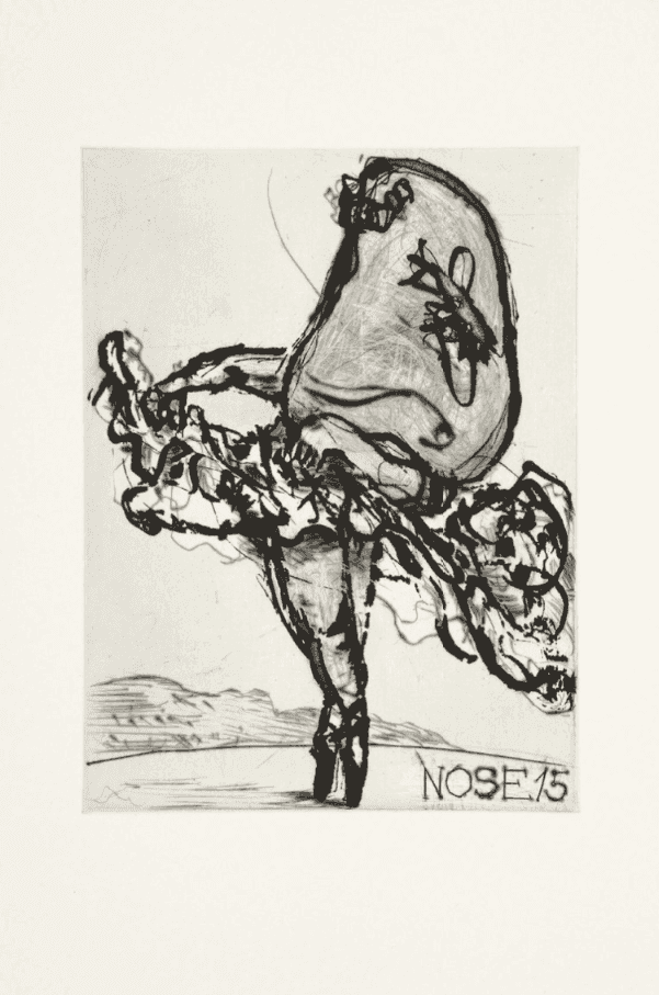 William Kentridge, ‘Nose 15’, 2009, Print, Sugarlift aquatint, drypoint and engraving, null, Numbered