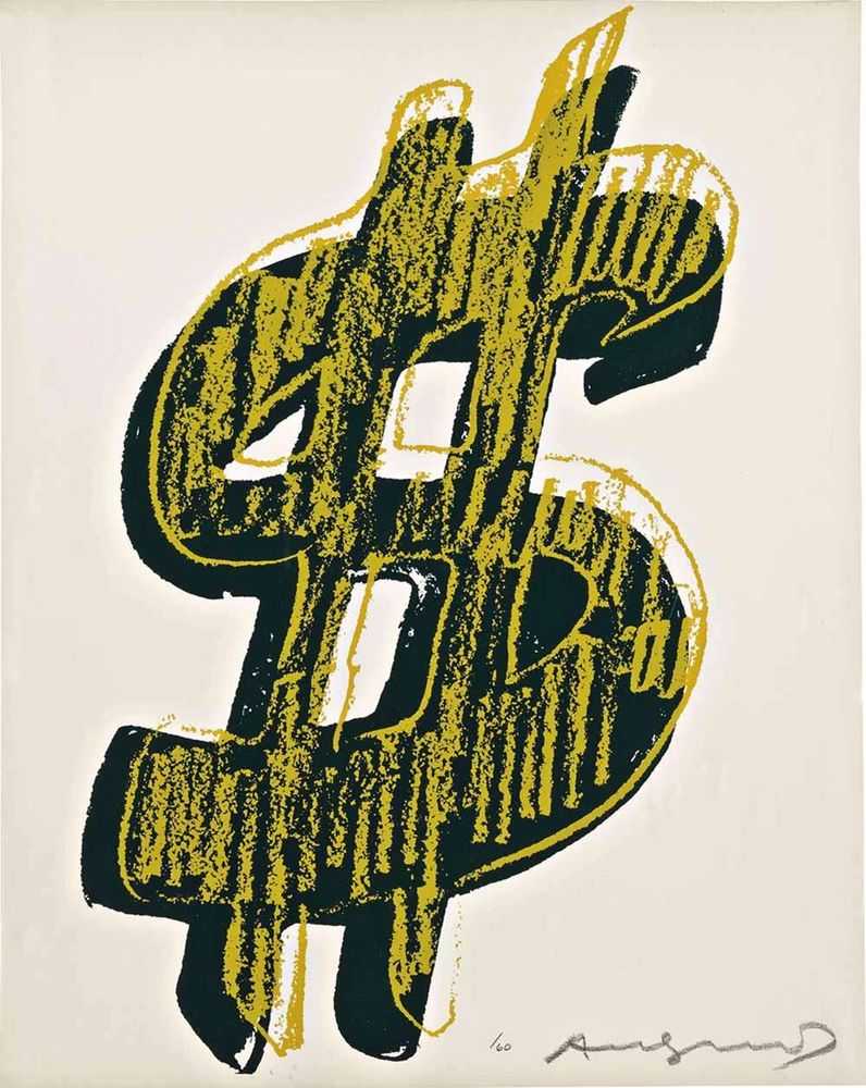 Andy Warhol, ‘Dollar Sign, Yellow (FS II.278)’, 1982, Print, Screenprint on Lenox Museum Board, null, Numbered