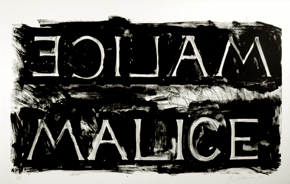 Bruce Nauman, ‘Malice’, 1980, Print, Lithograph printed on Rives BFK paper, null, Numbered, Dated
