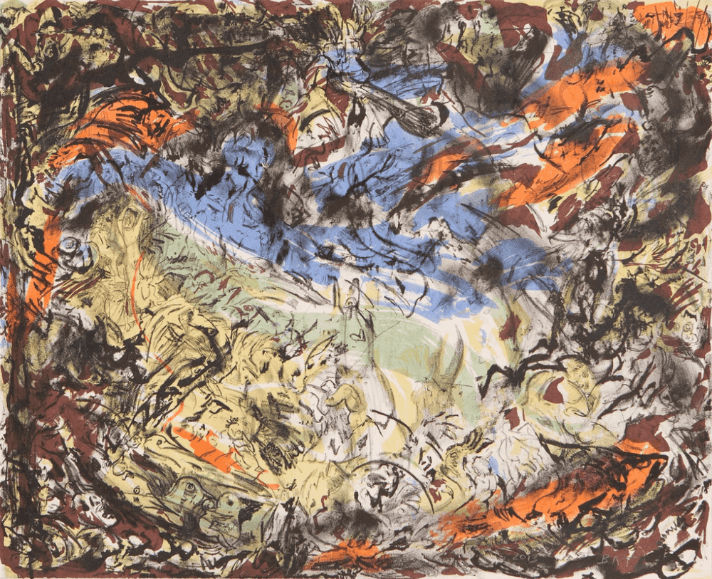 Cecily Brown, ‘What the Shepherd Saw’, 2013, Print, Stone lithograph and offset lithograph on Revere Suede White paper, LeRoy Neiman Center, Numbered