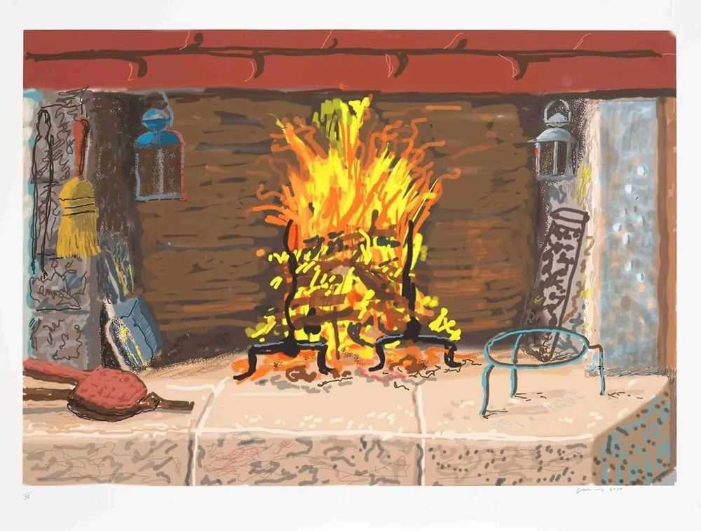 David Hockney, ‘A Bigger Fire’, 2020, Print, Digital edition, null, Numbered