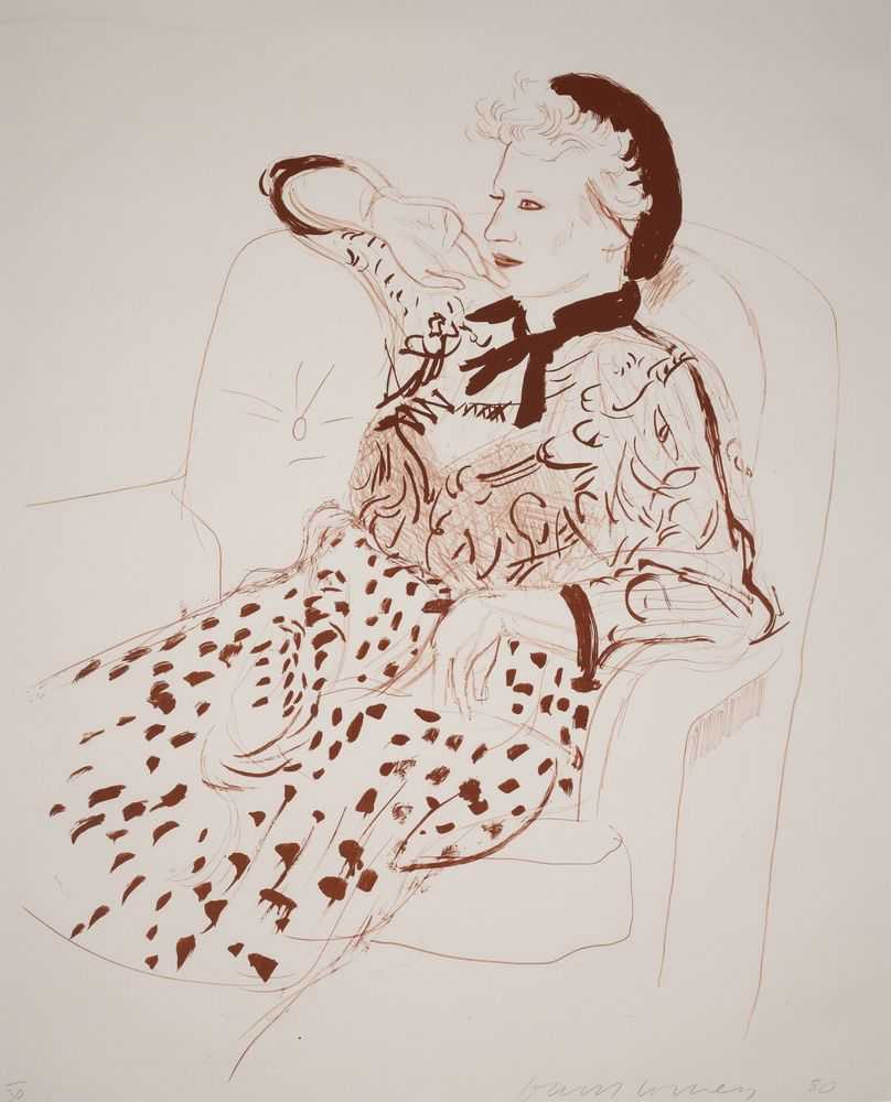 David Hockney, ‘Celia Pondering’, 1980, Print, Stone lithograph, null, Numbered