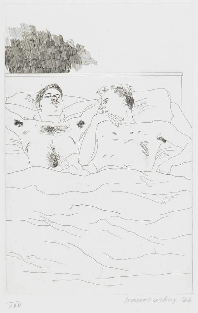 David Hockney, ‘In The Dull Village’, 1966, Print, Hand-pressed intaglio, null, Numbered