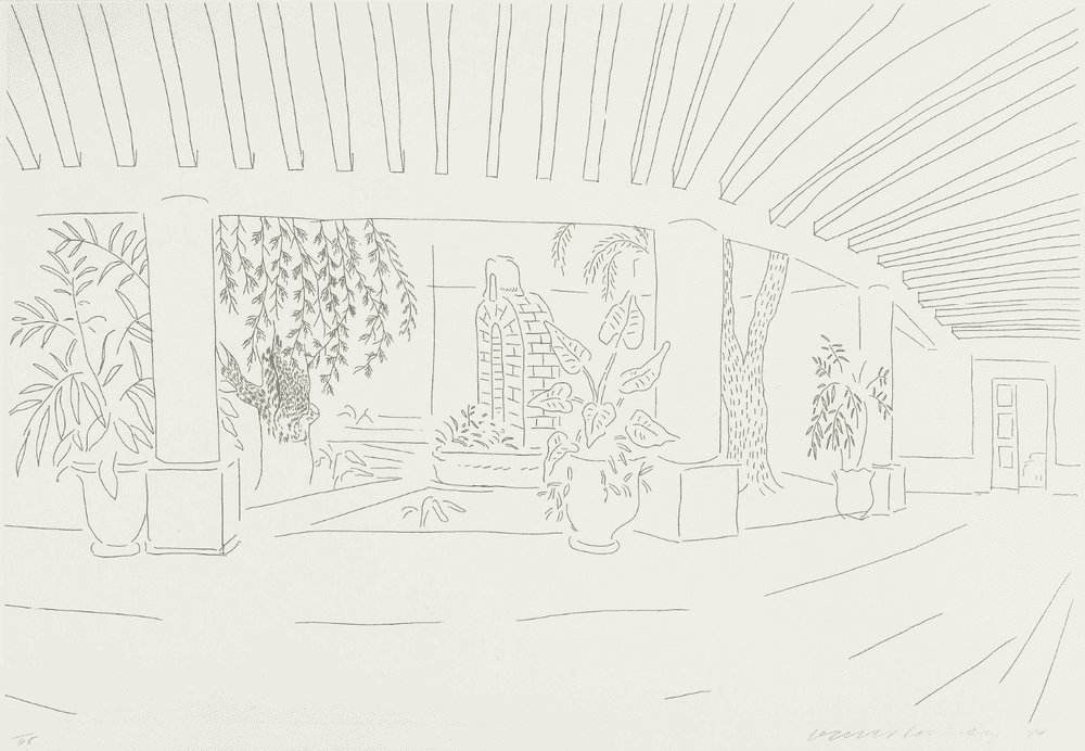 David Hockney, ‘Mexican Hotel Garden’, 1984, Print, Etched work, null, Numbered