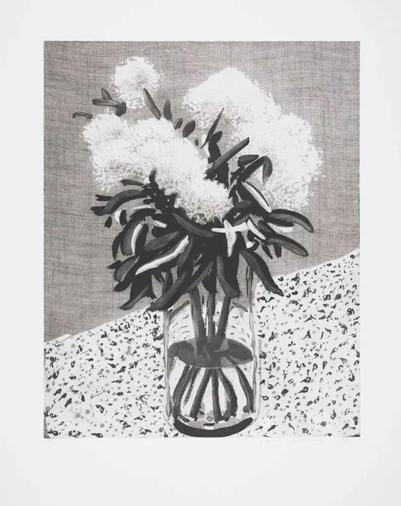David Hockney, ‘Peonies In A Glass Vase’, 1998, Print, Intaglio technique, null, Numbered