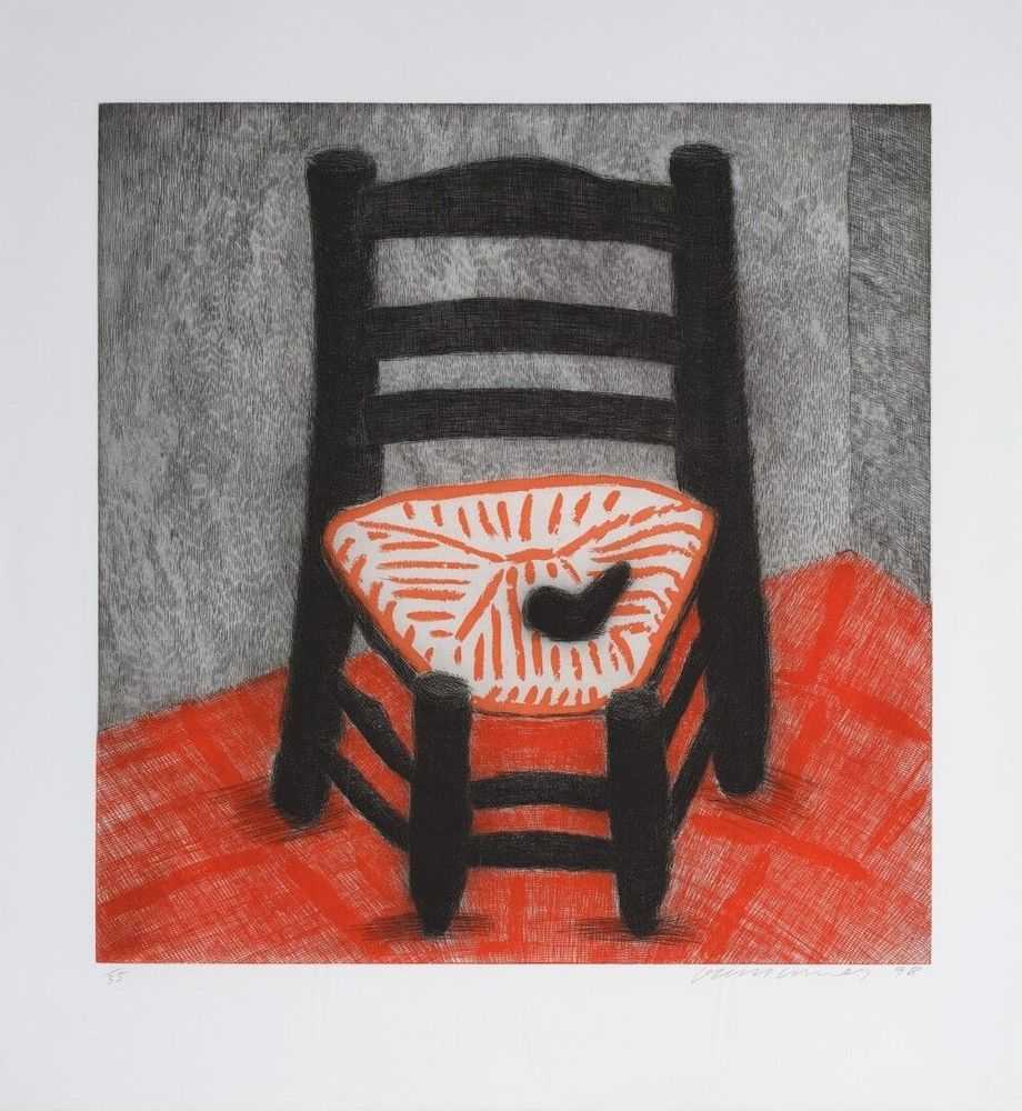 David Hockney, ‘Van Gogh Chair (Black)’, 1998, Print, Traditional etching, null, Numbered