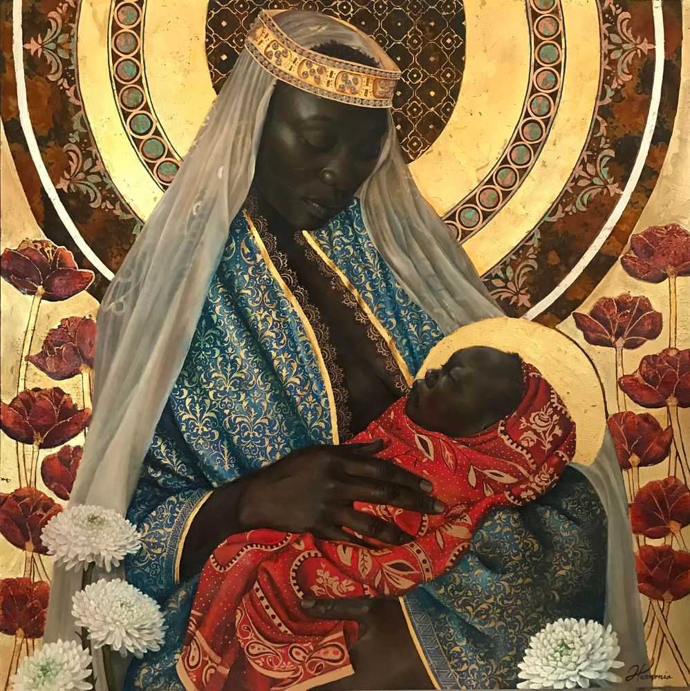 Harmonia Rosales, ‘Our Lady of Regla’, 2024, Print, Mixed-Media Giclee print with Serigraph UV embellishments, null, 