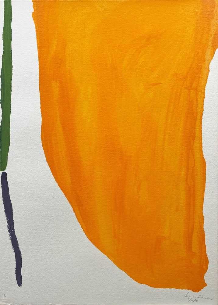 Helen Frankenthaler, ‘Orange Downpour’, 1970, Print, Pochoir on Arches Imperial Rough watercolour paper, null, Numbered, Dated