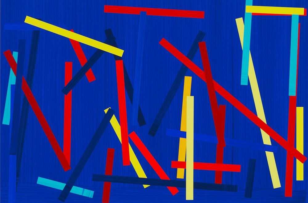 Imi Knoebel, ‘Fishing Blue I E’, 2009, Print, Acrylic on plastic foil collage, null, Numbered, Dated
