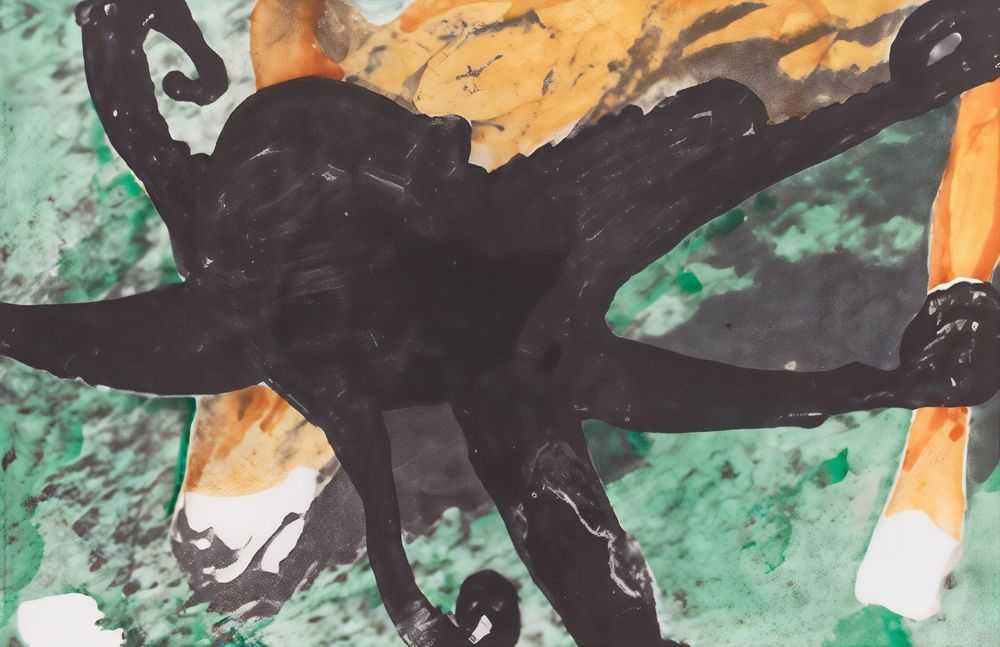 John Baldessari, ‘Deer and Octopus’, 1986, Print, Etching with aquatint on Rives B.F.K paper, null, Numbered, Dated