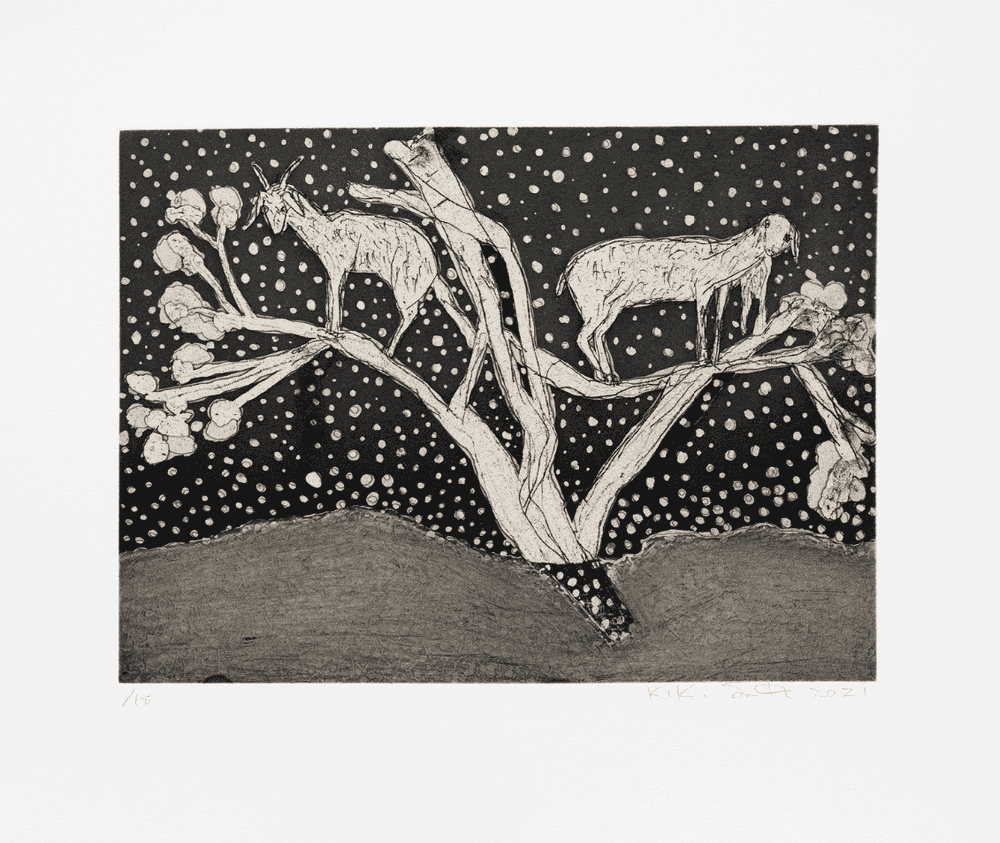 Kiki Smith, ‘Goats in Trees’, 2018, Print, Etching, null, Numbered, Dated