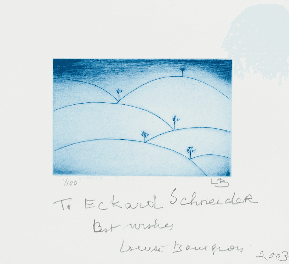 Louise Bourgeois, ‘Paysage Bleu’, 2003, Print, Etching, null, Numbered, Dated