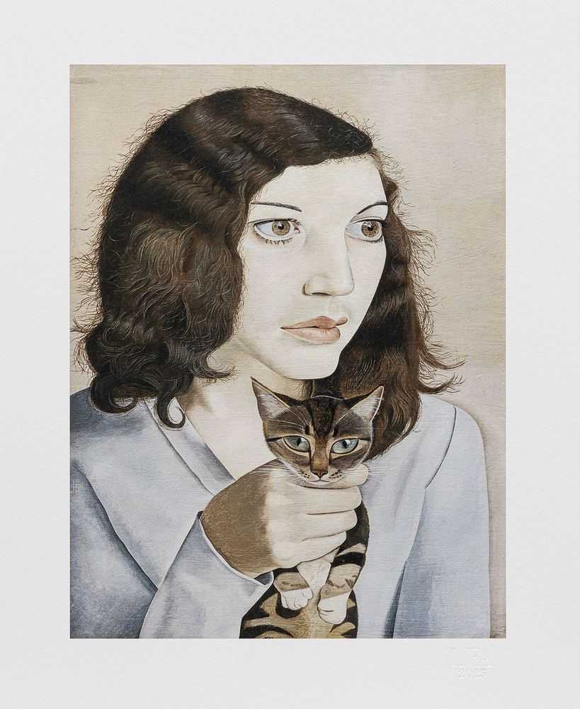 Lucian Freud, ‘Girl with a Kitten’, 1947, Print, Archival pigment print on 310gsm Hahnemühle German Etching paper, null, 