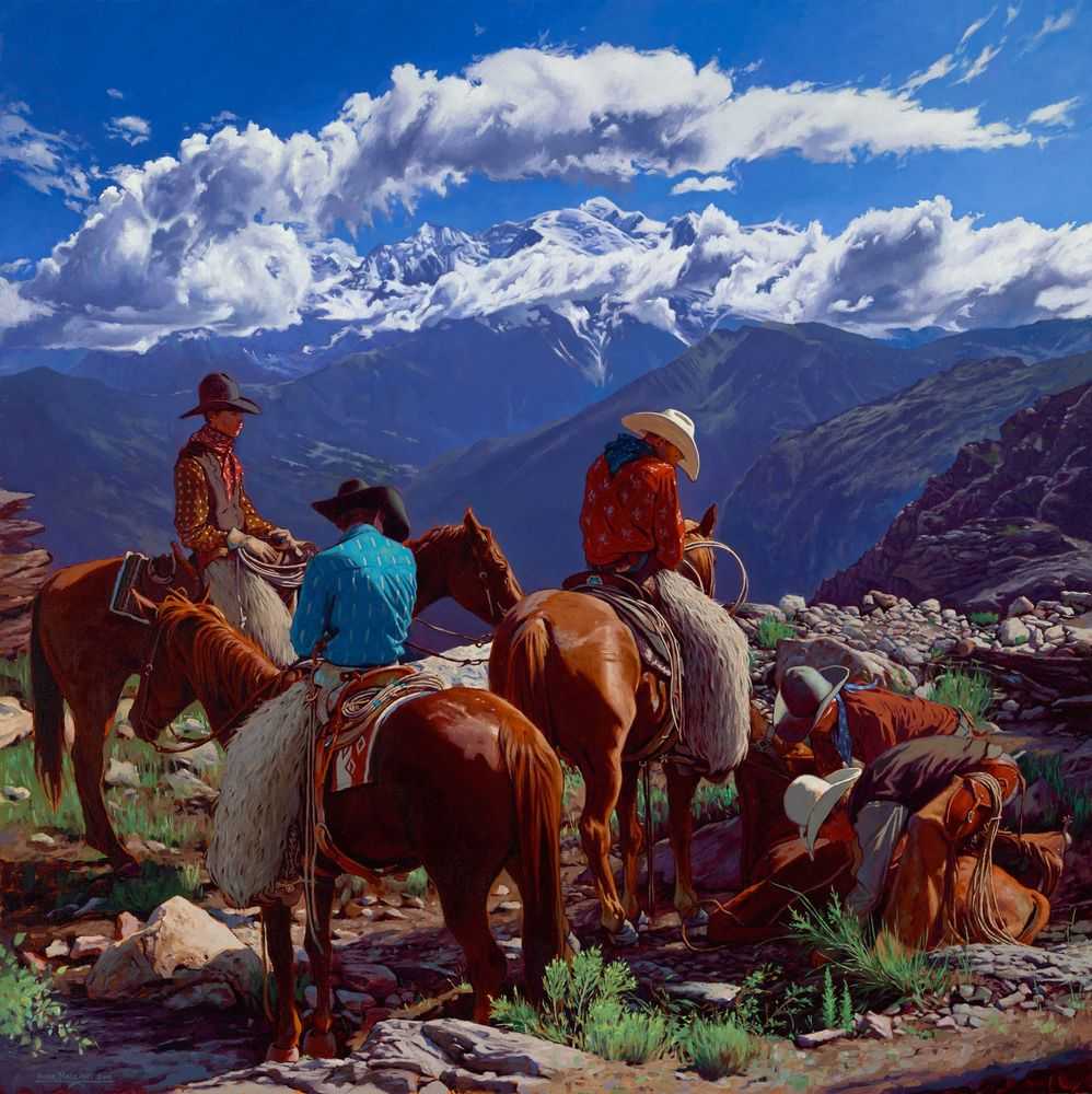 Mark Maggiori, ‘Cowboys at Work’, 2023, Print, Oil on linen, null, 