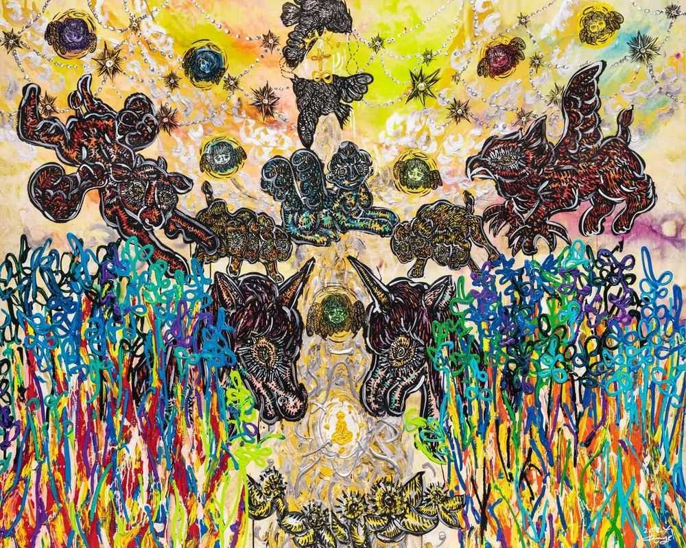 Miwa Komatsu, ‘Sacred Connectedness’, 2024, Print, UV Pigment Print on 410gsm Somerset Tub Sized Radiant White paper with a silkscreen varnish seal, Avant Arte, Numbered