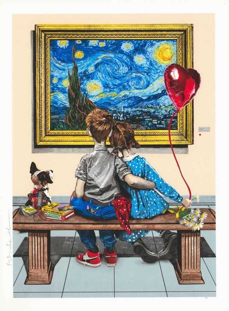 Mr. Brainwash, ‘Starry Night Together’, 2025, Print, Color screenprint on Arches 300gsm paper, null, Numbered