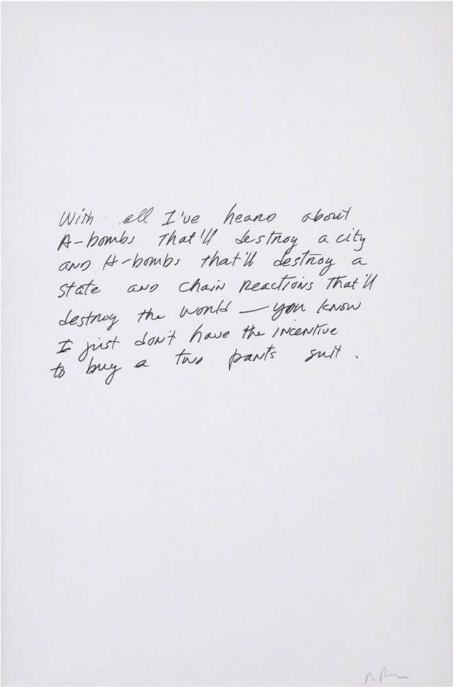 Richard Prince, ‘Bomb Joke’, 1989, Print, Ink on paper (handwritten multiple), null, Numbered