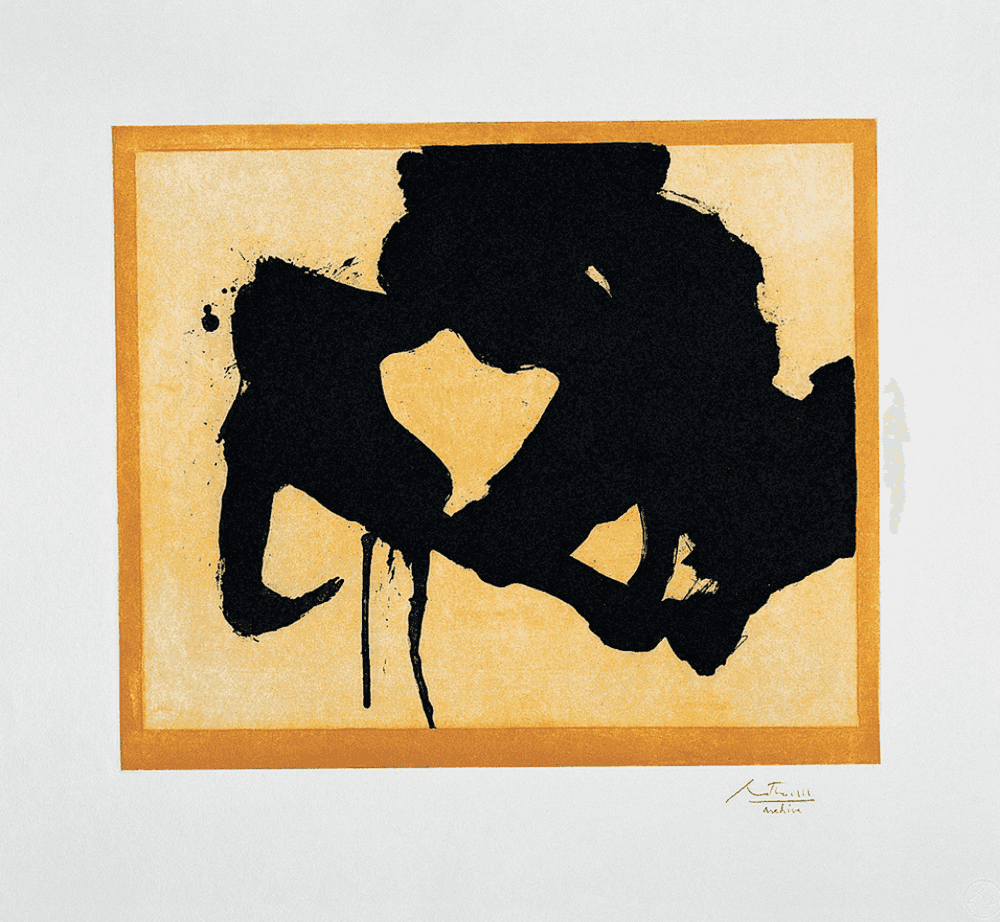 Robert Motherwell, ‘At the Edge’, 1984, Print, Aquatint and lift-ground etching on Auvergne a la Main Richard de Bas handmade paper, Tyler Graphics Ltd., Numbered