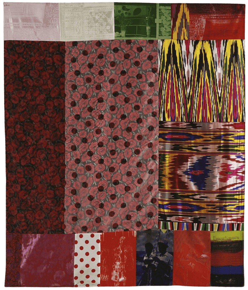 Robert Rauschenberg, ‘Samarkand Stitches I’, 1988, Print, Unique screen print and fabric collage, Gemini G.E.L., 