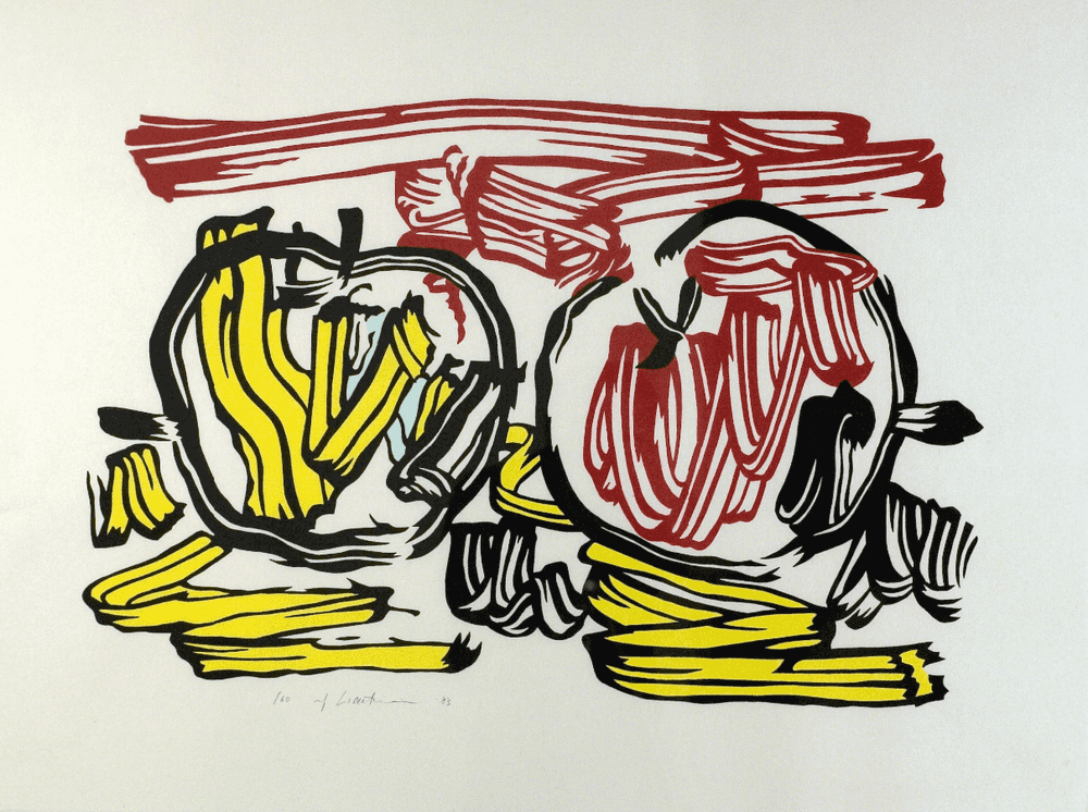 Roy Lichtenstein, ‘Red Apple and Yellow Apple’, 1983, Print, Woodcut/screenprint, null, Numbered, Dated