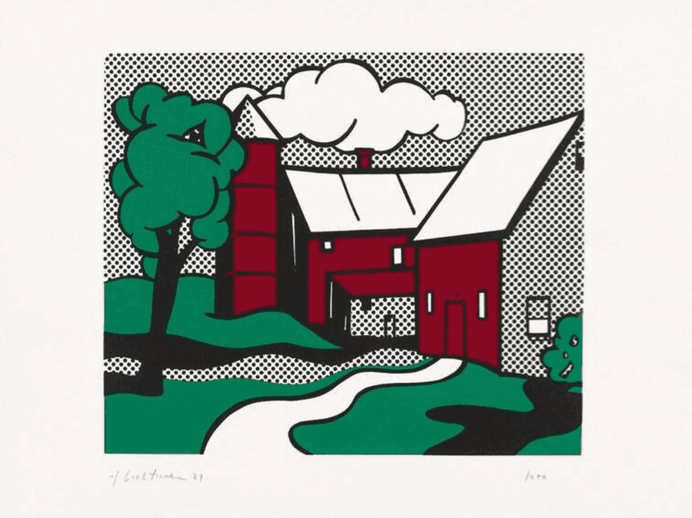 Roy Lichtenstein, ‘Red Barn’, 1969, Print, Screenprint in colors on C.M. Fabriano 100/100 Cotone Paper, null, Numbered, Dated