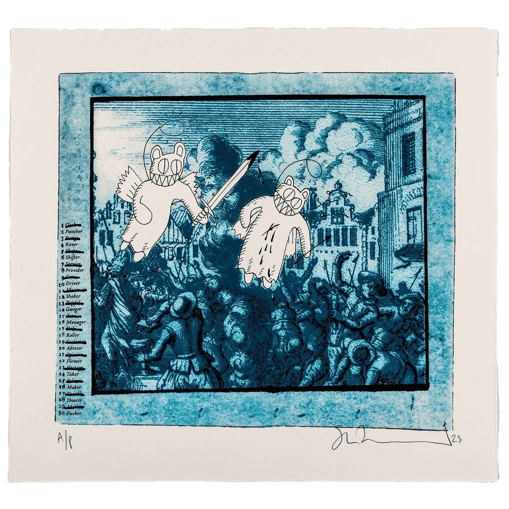 Stanley Donwood, ‘Angelic Vision’, 2024, Print, 5 colour screen print on Somerset 300gsm paper from St Cuthberts Mill, Self Released, Numbered, Dated