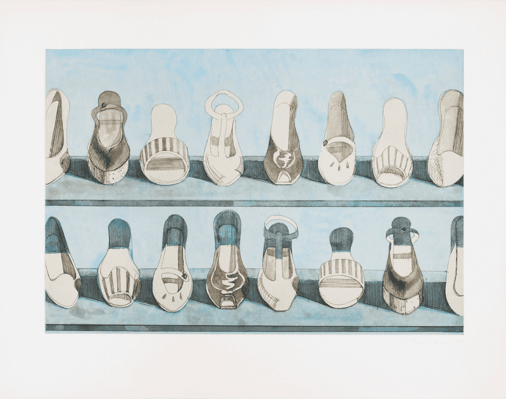 Wayne Thiebaud, ‘Shoe Rows’, 1979, Print, Etching and aquatint, null, Numbered