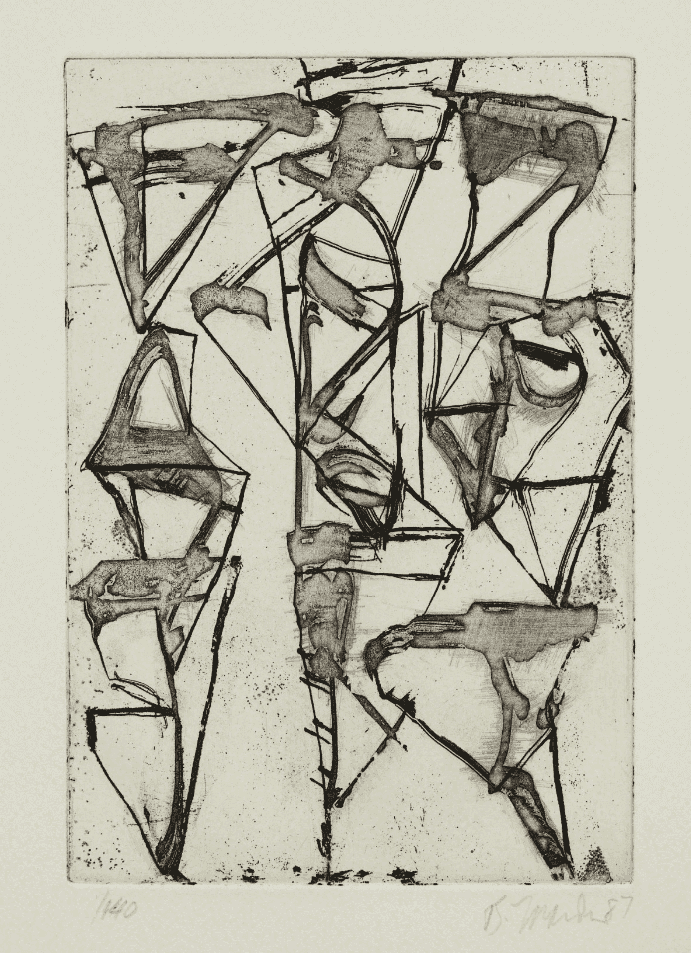 Brice Marden, ‘Tu Fu’, 1987, Print, Etching, on Arches paper, with full margins, bound (as issued), in a book of Thirty-six Poems by Tu Fu translated by Kenneth Rexroth, contained in the original blue paper covered slipcase, null, Numbered, Dated