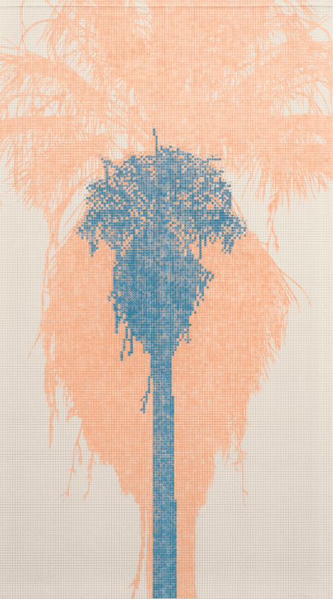 Charles Gaines, ‘Palm Canyon, Palm Series IV, Tree I, Tataviam’, 2021, Print, Color aquatint, spitbite aquatint and chine collé with printed acrylic box., Paulson Fontaine Press ,