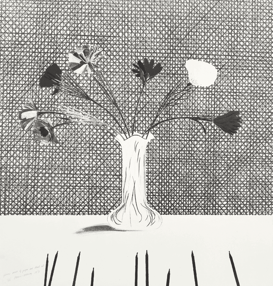David Hockney, ‘Flowers Made Of Paper And Black Ink’, 1971, Print, Lithographic edition, null, Numbered
