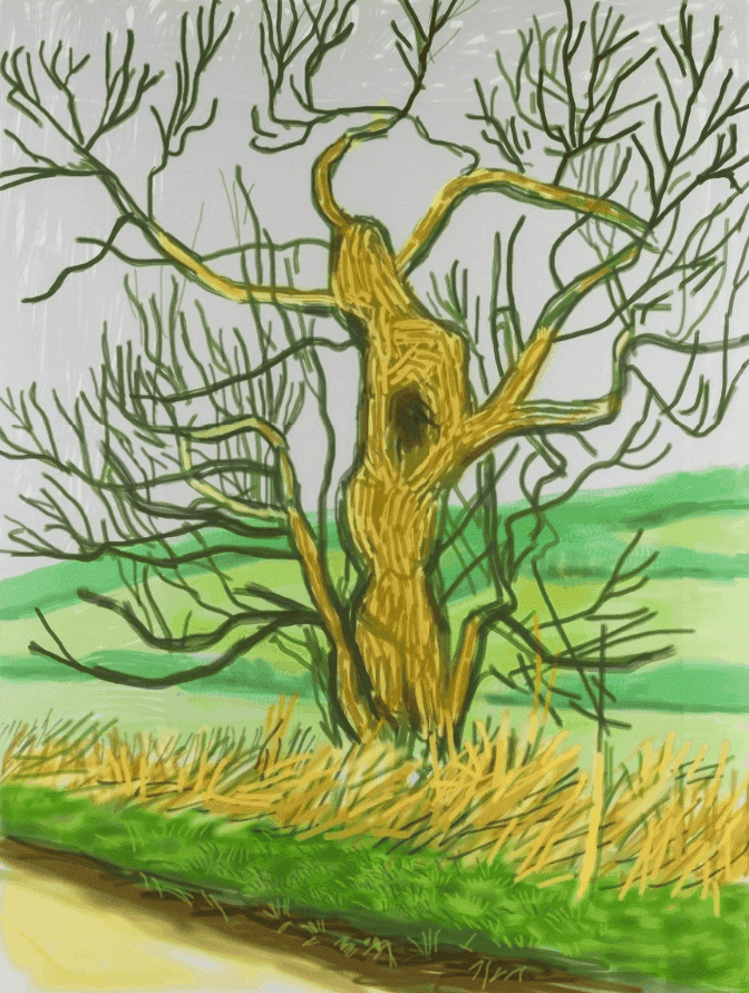 David Hockney, ‘The Arrival Of Spring In Woldgate East Yorkshire 22nd March 2011’, 2011, Print, Archival digital work, null, Numbered
