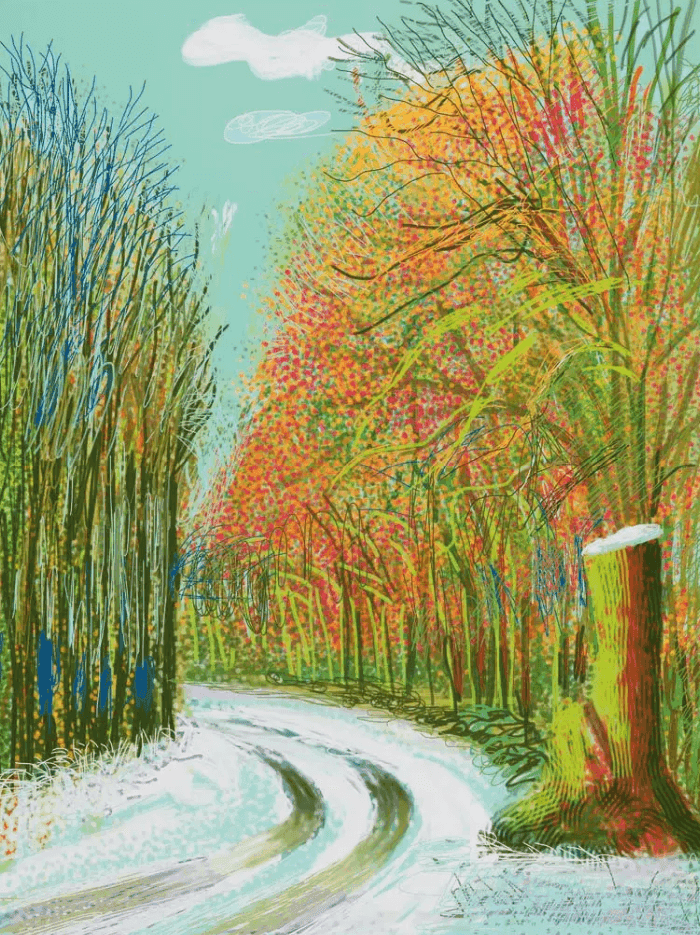 David Hockney, ‘The Arrival Of Spring In Woldgate East Yorkshire 8th January 2011’, 2011, Print, Digital reproduction, null, Numbered