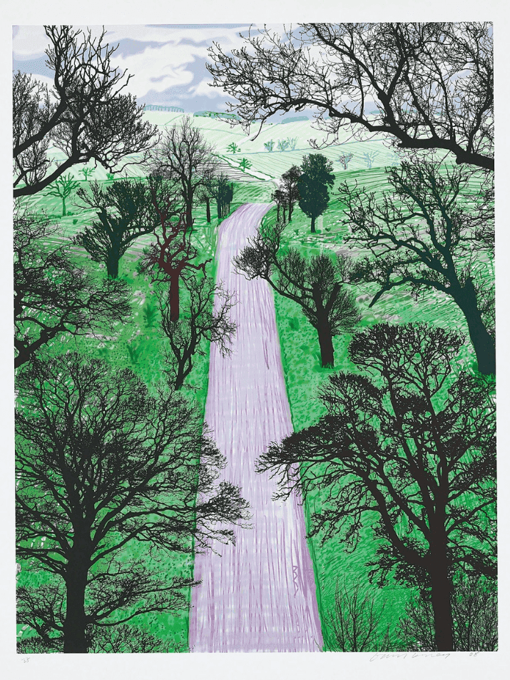 David Hockney, ‘Winter Road Near Kilham’, 2008, Print, Silver gelatin photo, null, Numbered