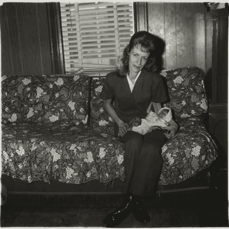 Diane Arbus, ‘A Woman With Her Baby Monkey, N.J.’, 1971, Print, Gelatin silver print, null, Numbered, Dated