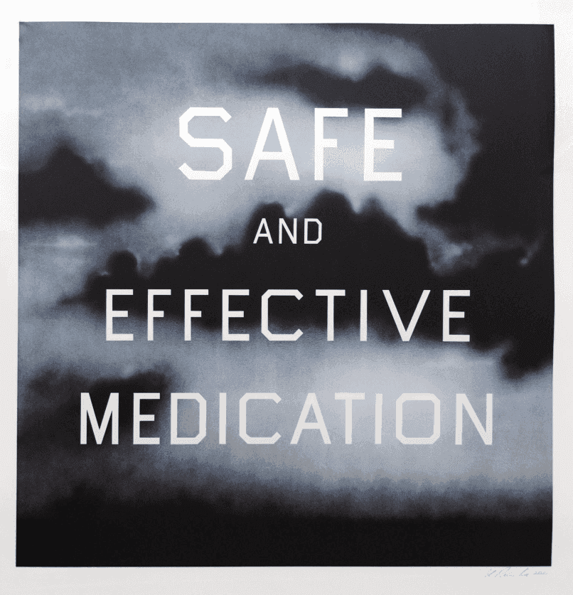 Ed Ruscha, ‘Safe and Effective Medication’, 2001, Print, Lithograph in colors on Somerset Satin paper, Akasha Fine Art, Numbered, Dated