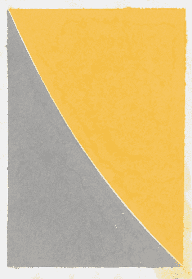 Ellsworth Kelly, ‘Colored Paper Image VII (Yellow Curve with Gray)’, 1976, Print, Colored and pressed paper pulp, null, Numbered