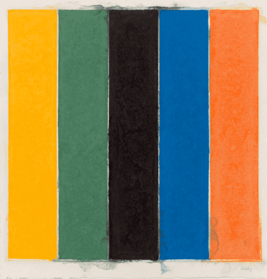 Ellsworth Kelly, ‘Colored Paper Image XIII (Yellow Green Black Blue Orange)’, 1976, Print, Colored and pressed paper pulp, Tyler Graphics Ltd., Numbered