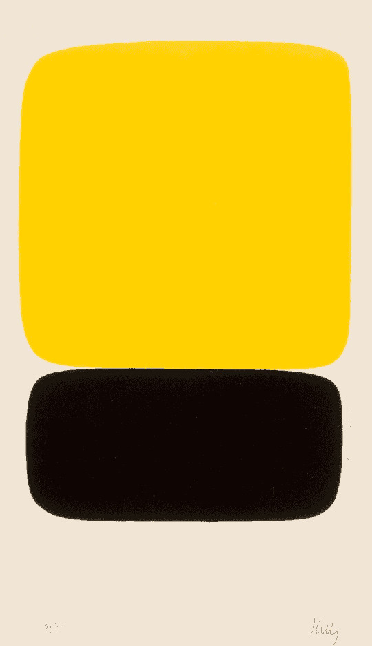 Ellsworth Kelly, ‘Yellow over Black’, 1965, Print, Lithograph in colors on BFK Rives paper, null, Numbered
