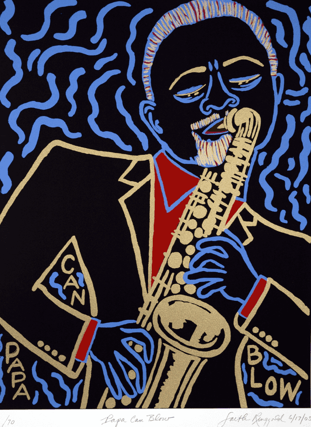 Faith Ringgold, ‘Papa Can Blow’, 2005, Print, Silkscreen, null, Numbered, Dated