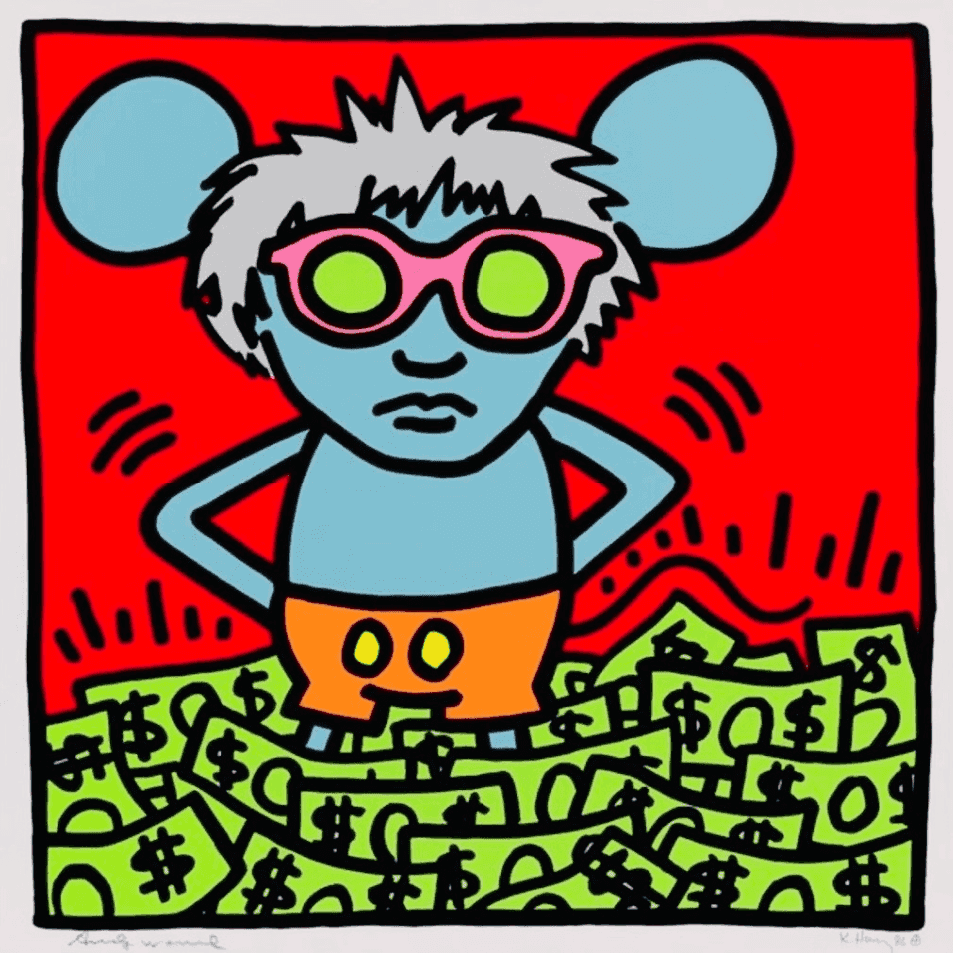 Keith Haring, ‘Andy Mouse I’, 1986, Print, Screenprint in colors on Lenox Museum Board, null, Numbered, Dated