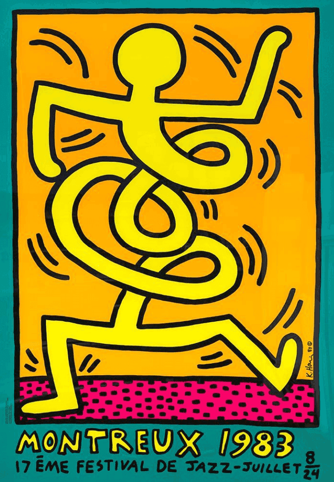 Keith Haring, ‘Montreux Jazz Festival (Green)’, 1982, Print, Screenprint, null, Dated
