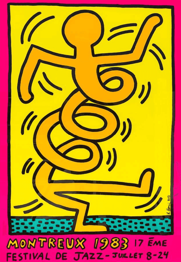 Keith Haring, ‘Montreux Jazz Festival (Pink)’, 1982, Print, Screenprint, null, Dated