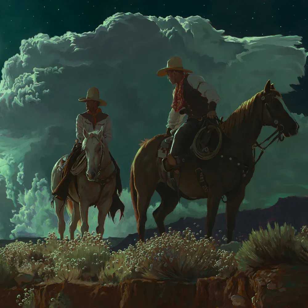 Mark Maggiori, ‘Riders of the Coyote Moon’, 2023, Print, Oil on linen, null,