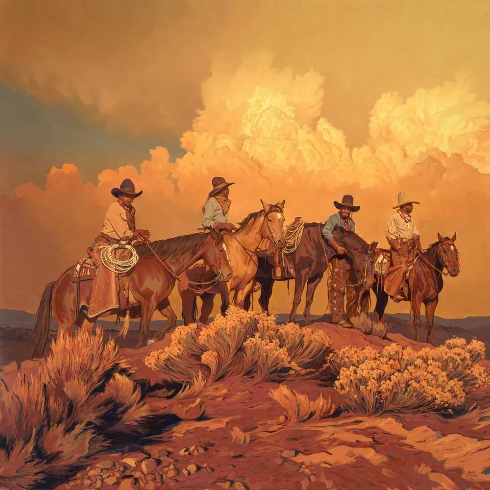 Mark Maggiori, ‘Riders of the Golden Sky’, 2022, Print, Oil on canvas, null,