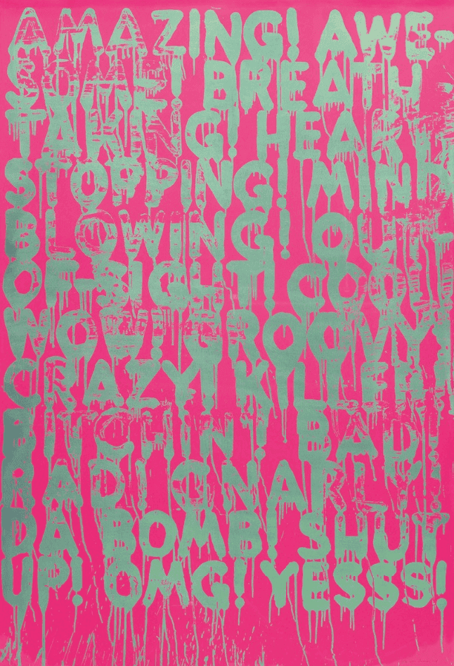 Mel Bochner, ‘Amazing (inverse)’, 2014, Print, Screenprint in colour shifting inks, on wove paper, the full sheet, Two Palms Press, Numbered, Dated