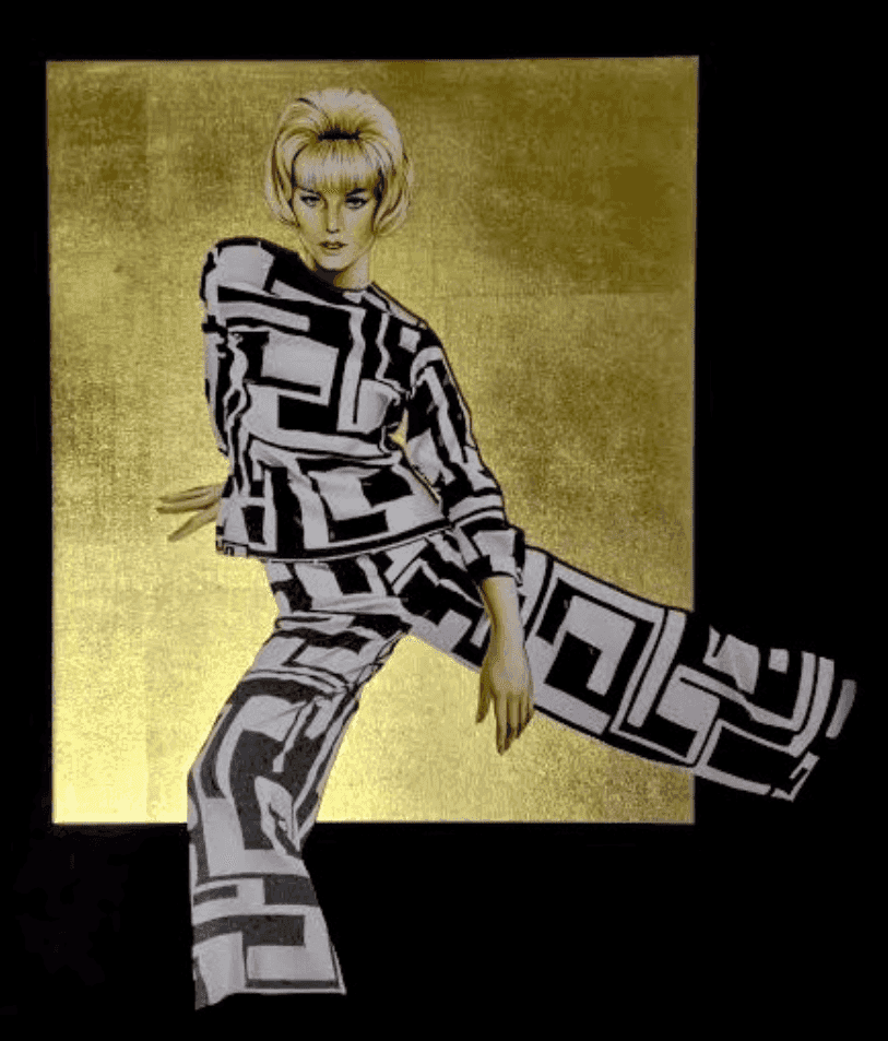 Mel Ramos, ‘Pucci Pants’, 2015, Print, Lithograph in 22 colors, mounted on cardboard, shaped and applied on gold leaf, null,