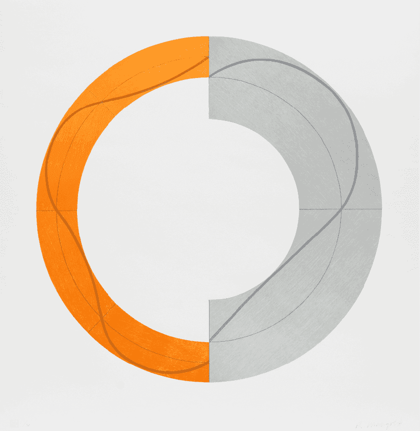 Robert Mangold, ‘Split Ring B’, 2009, Print, Woodcut with linocut on Rives Heavyweight paper, null, Numbered