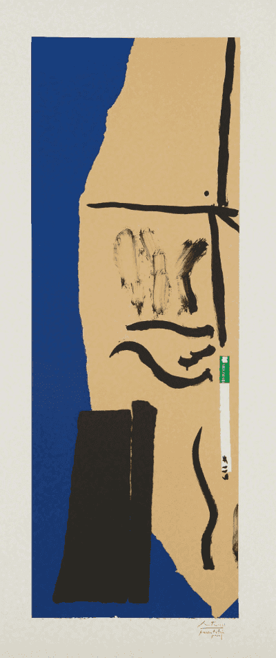 Robert Motherwell, ‘America La France Variations VIII’, 1984, Print, Lithograph and collage in colors, on Arches Cover mould-made paper, with full margins, null, Numbered