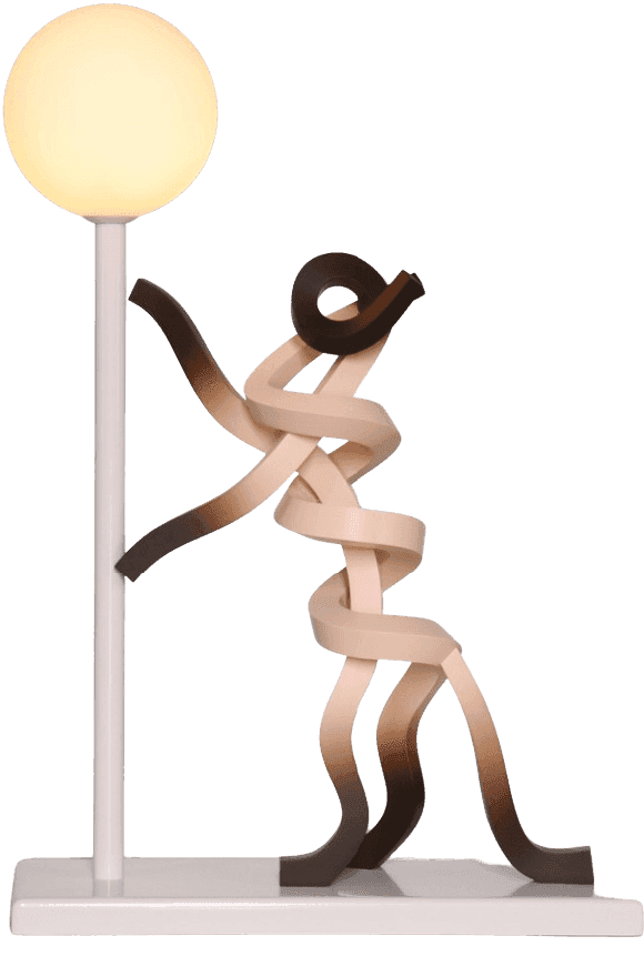 Sangsoo Lee, ‘Cat Under the Moon (Siamese)’, 2024, Sculpture, Paint on resin, steel, light, null,